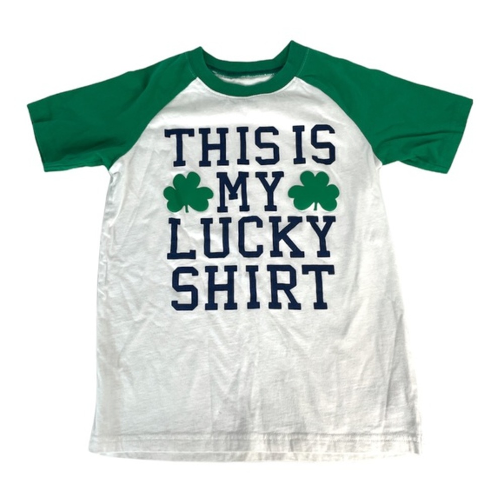 Carter’s This Is My Lucky Shirt TShirt White Green Kids Size 8